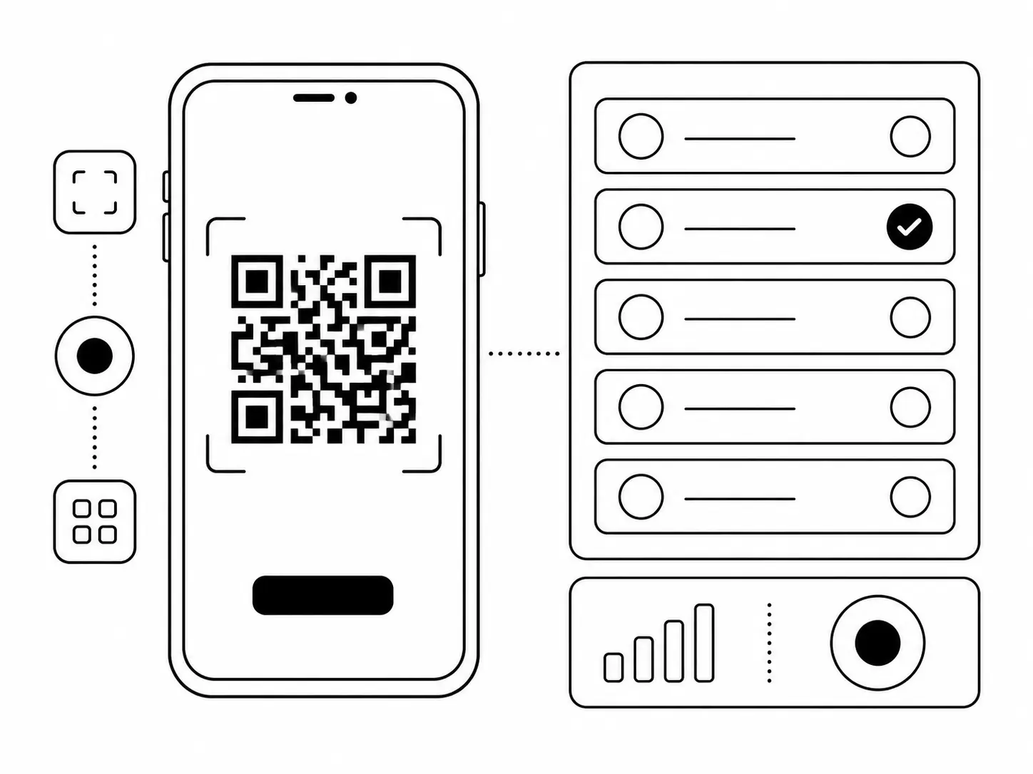 QR code scanning from a phone at the entrance of an event